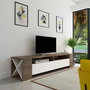 Hanah Home Sosruko Soporte para TV Nogal y Blanco
